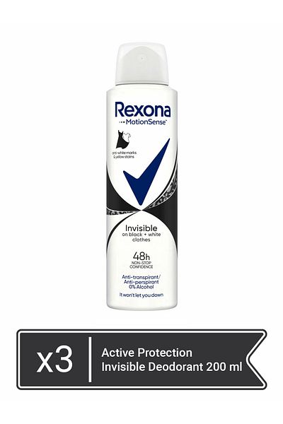 Rexona Antyperspirant Invisible on black + white 48H 200 ml  x 3 pieces