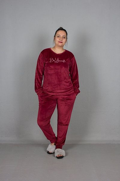 Truva XXL Plus Size Velvet Tracksuit Set