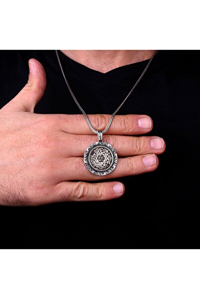 Tesbihsepetim 925 AYAR GÜMÜŞ HZ SÜLEYMAN MÜHRÜ MODEL KOLYE