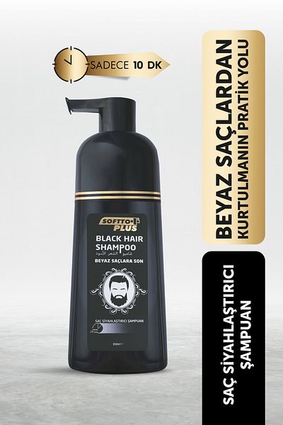 Softto Plus White Concealer Hair Blackening Shampoo That Gives Your Hair a Natural Look 350 ml
