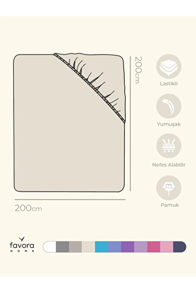 FAVORA King Size Elastic Combed Cotton Sheet