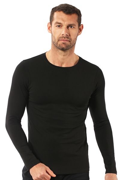 ÖZKAN underwear تي شيرت رجالي من Özkan 0266 مصنوع من القطن الليكرا الممشط ورقبة دائرية وأكمام طويلة