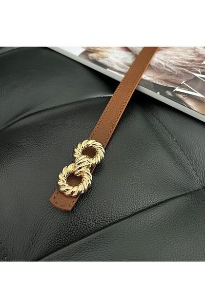 ZR Accessory Λεπτή γυναικεία ζώνη σε χρυσό χρώμα με αγκράφα, ζώνη παλτό, ζώνη πουκάμισου, ζώνη φορέματος
