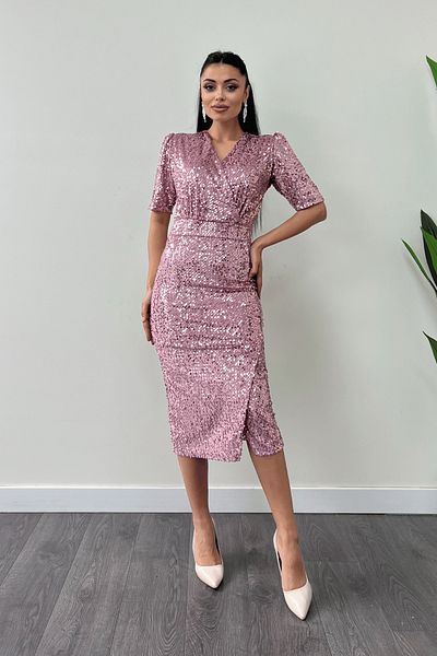 giyimmasalı Φόρεμα Velvet Sequin Jacket - Powder