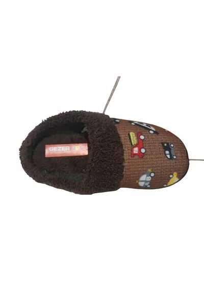 GEZER Boy's Brown Car Figured Slippers - Gzrtr2030