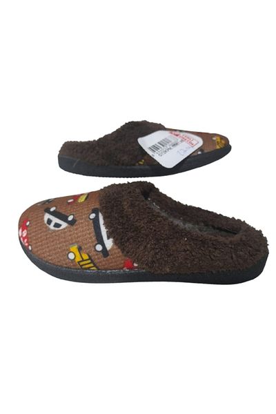 GEZER Boy's Brown Car Figured Slippers - Gzrtr2030
