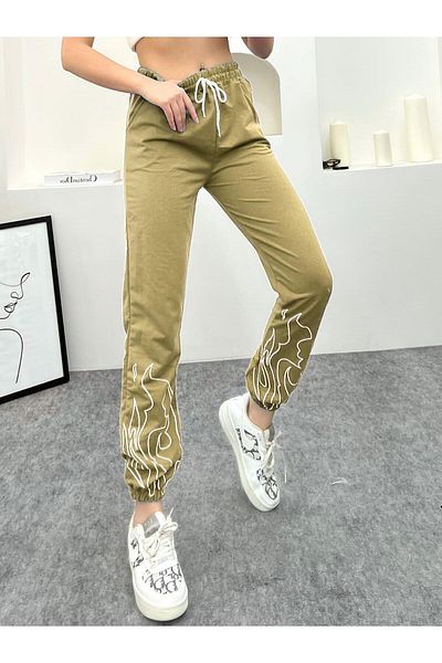 DCL STYLE PANTALON DE ANTRENAMENT DETALIAT CU IMPRIMARE CU FORMĂ CONFORTABLE