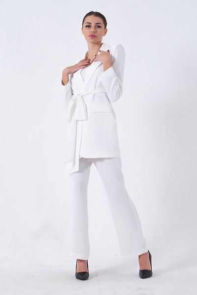 Feminist Crop Trousers Jacket Triple Set Ecru0106308