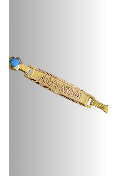 Yamaner Kuyumculuk Unisex Bebek Künyesi Altın Bileklik