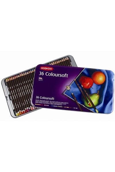 Derwent Coloursoft Pencils Soft Color Pencil 36-Piece Tin Box