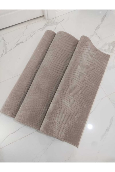 Merinos MERİNOS Rölyef Kaymaz Taban Oda Salon Koridor Mutfak Halı Yolluk Kahverengi