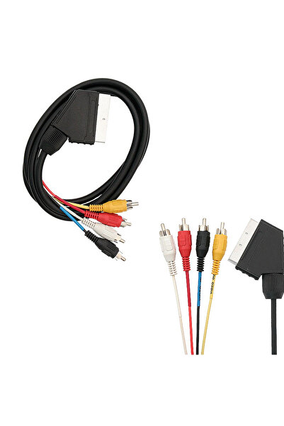 Powermaster Scart 4 Rca 1.2 Metre 8 Mm Kablo
