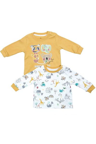 Pear Wear Boys' Sweatshirt Set of 2 - Cute and Animal Figures, 6-18 Months