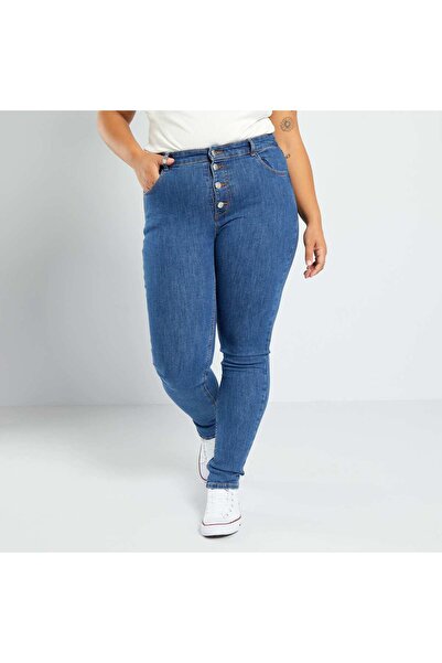 KIABI بنطلون ضيق مطاطي - 5 جيوب - أزرق