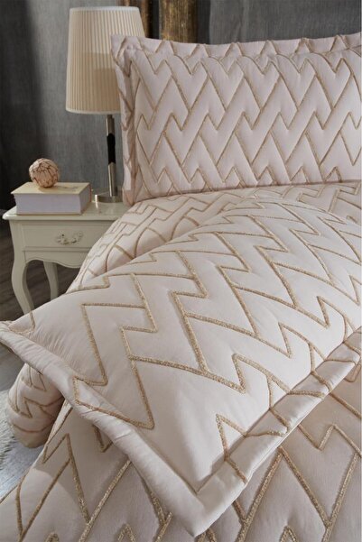 Çeyiz Diyarı Maria Quilted Double Bedspread - 230X240 Beige