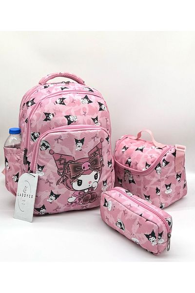 Bevitton Orthopedics First School Bag for Girl - Character Printed, 3-Piece Set, Powder