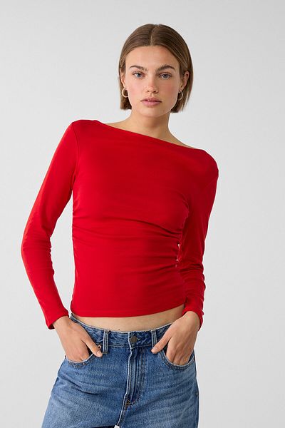 Stradivarius تي شيرت بأكمام طويلة ورباط