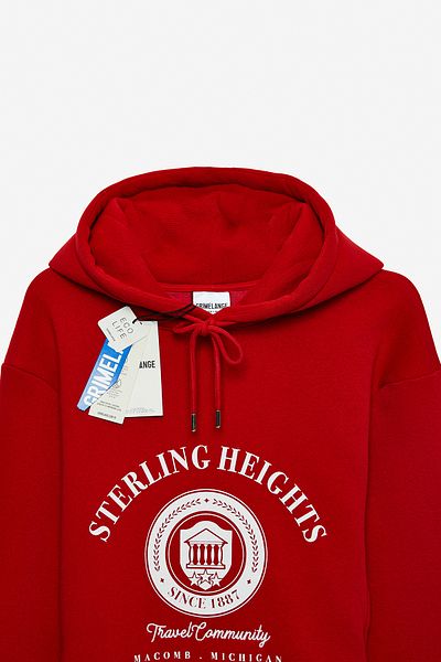 GRIMELANGE BLERIM Herren-Sweatshirt aus weichem Fleece in Rot