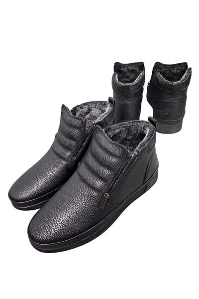 capel hor-se Ανδρικά μποτάκια Dad Komfort Sheepskin ανάγλυφα μαύρα