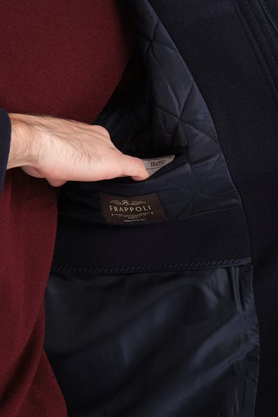 Frappoli Ανδρικό παλτό Cashmere - Όρθιος γιακάς, Φερμουάρ, Κανονική εφαρμογή
