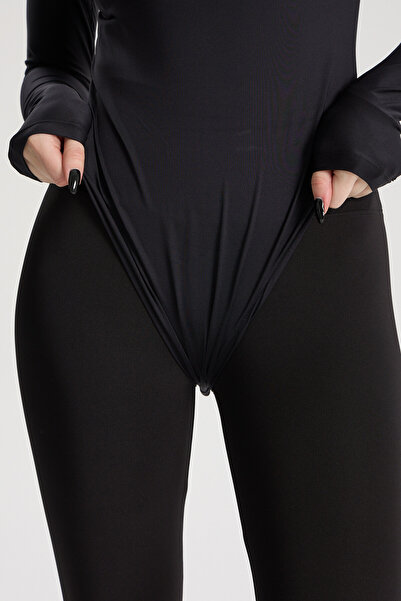 Perché Women's Shawl Collar Long Sleeve Cotton Lycra Tank Top