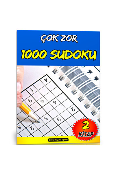 Enine Boyuna Eğitim Çok Zor Sudoku Kitap Seti (1000 Sudoku – 2 Kitap)