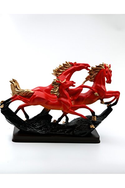 Dekoratif Büyük 3'lü Koşan At Biblosu Lüks Hediye