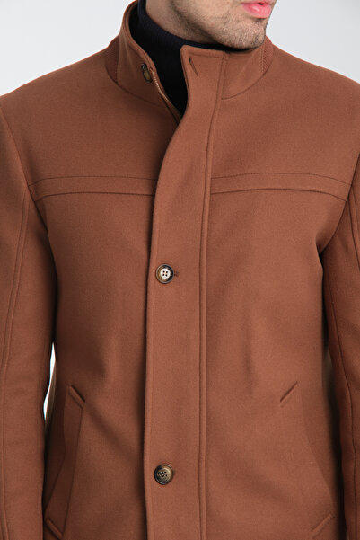 Frappoli Ανδρικό παλτό Cashmere - Όρθιος γιακάς, Φερμουάρ, Κανονική εφαρμογή