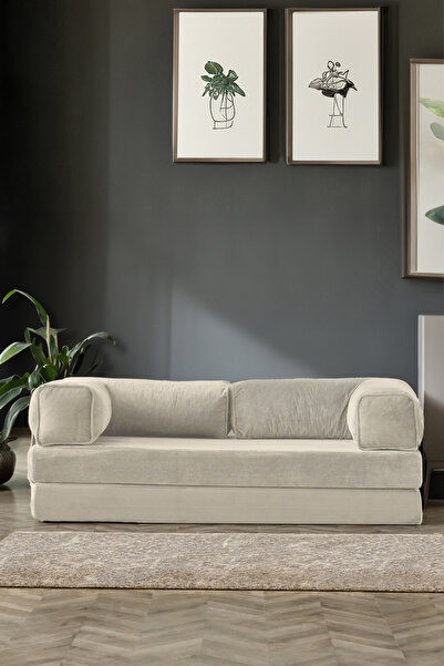Modalife Legoom 90x200 Açılır Kanepe Yatak Olabilen Rahatlama , Aktivite Koltuğu, Krem 90x200