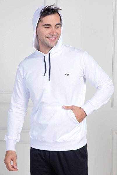 By Mecit Pijama Plus Size Hooded Sports String Knitted Men's Pajamas Set - 100% Cotton