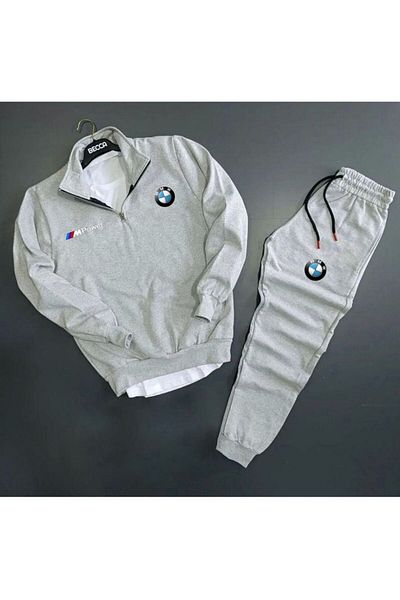 NEW TRENDY COLLECTİON Bmw M Power Printed Φούτερ με μισό φερμουάρ-Σετ Φούτερ Συνδυασμός