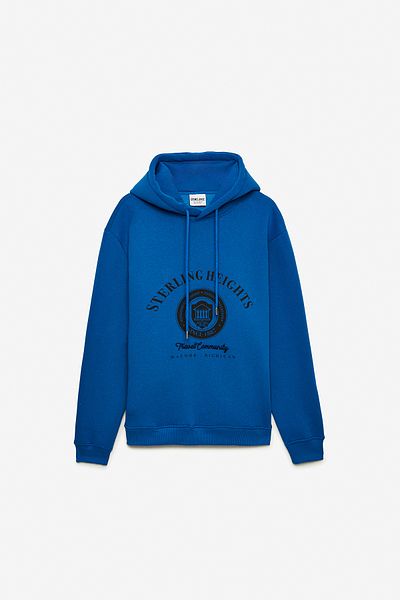 GRIMELANGE Ανδρικό φούτερ BLERIM Soft Fleece Inside Blue