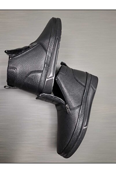 capel hor-se Ανδρικά μποτάκια Dad Komfort Sheepskin ανάγλυφα μαύρα