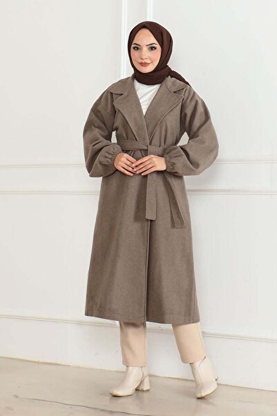 SGS Παλτό Dark Mink Cashmere - διπλό πέτο με γιακά