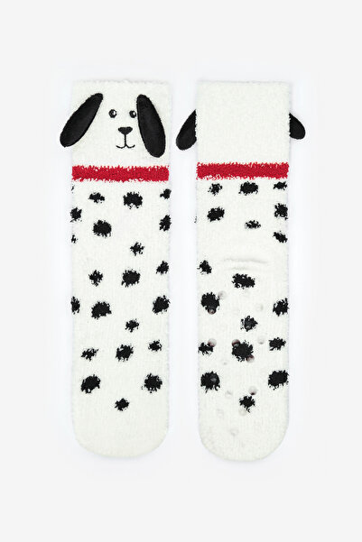 Penti New York Happy Dog Beyaz Soket Çorap