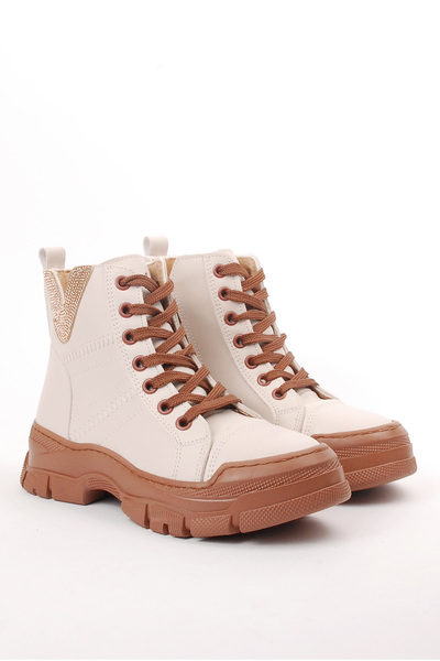 Sema Cream Colored Boots for Girls - Water and Cold Proof, Thick Sole