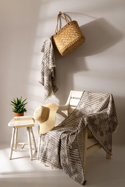 MYLASA HOME MylasaHome Παλάμη με σχέδιο Βαμβακερό Peshtemal 90x150