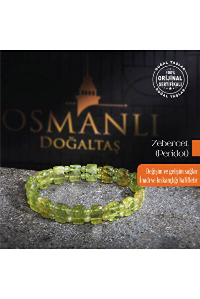 OSMANLI DOĞAL TAŞ Sertifikalı Orijinal Zebercet Geniş Kesim Doğal Taş Bileklik