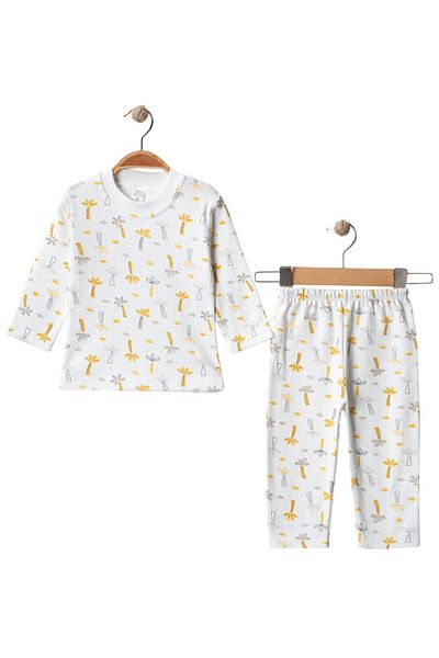 Pear Wear Palm Patterned Children's Pajamas Set - Set of 2, 1-3 Years