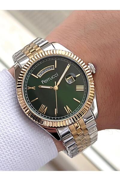 Ferrucci Inner Functions Active Calendar and Day 30m Water Resistant Steel Band Men's Wristwatch Efc.1