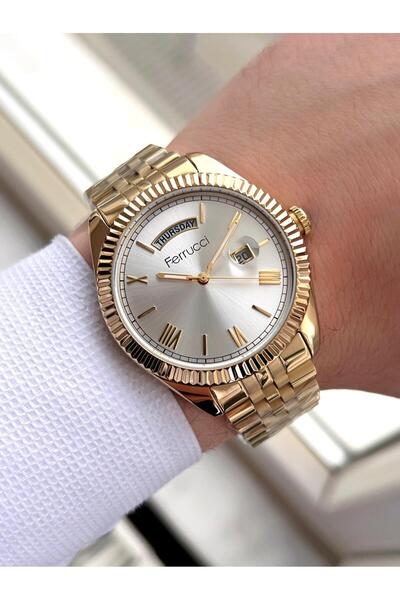 Ferrucci Inner Functions Active Calendar and Day 30m Water Resistant Steel Band Men's Wristwatch Efc.1