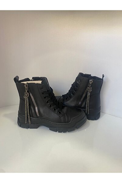 TAŞKINÖZ AYAKKABI ortapedik su geçirmez fermuları kürklü kaymaz taban çocuk botu