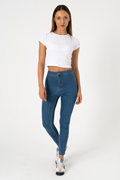 BLAYF Bluve Tayt Li̇krali Kadin Jean Pantolon