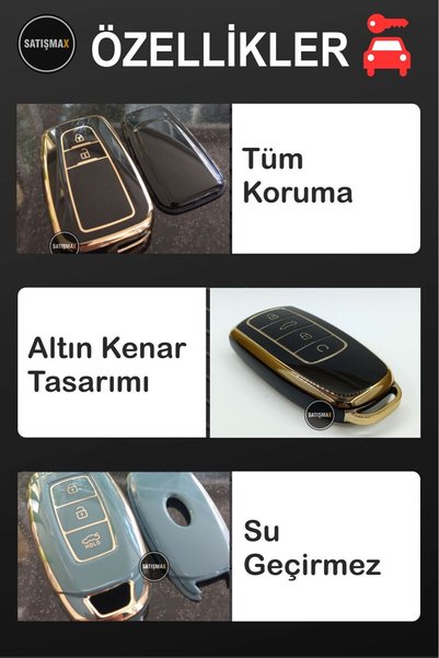 SatışMax Opel Corsa-Combo F Crossland X Grandland X White Gold Gold Color Switchable Nano Key Protection Case