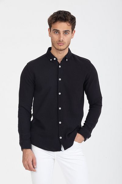 Klothy ΑΝΔΡΙΚΟ ΠΟΥΚΑΜΙΣΟ 100% ΒΑΜΒΑΚΙ ΠΛΕΝΟ SLIM FIT