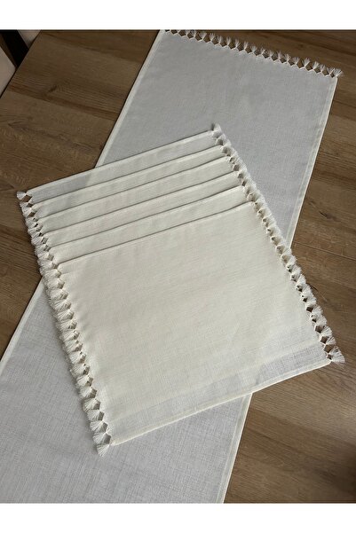 tubaatasarim Krem Runner Ve 6 Amerikan Servis Takımı