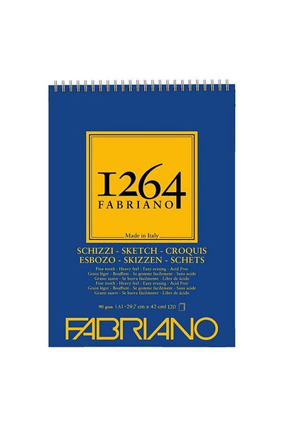 Fabriano 1264 Schizzi A3 - 90 gr - F-1264 Sketchbook - Top Spiral - Microperforated