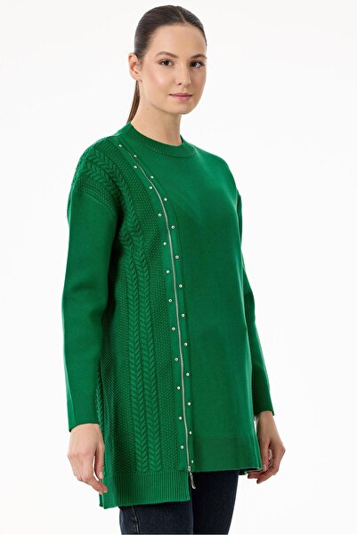 Tığ Triko Fermuar Detaylı Triko Tunik BENETTON