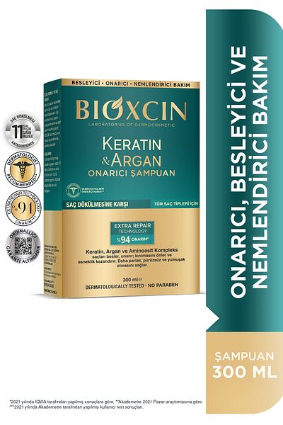 ROSSMANN Keratin & Argan Repair Care Shampoo 300 ml - Damaged and Sensitive Hair