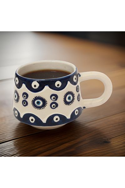 İlbay Çini Takı Dark Blue Evil Eye Mug